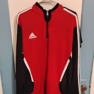 Adidas Red and Black Pullover